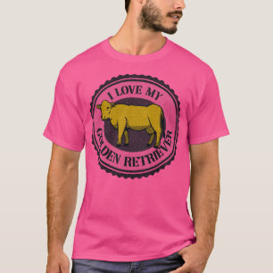 Golden Retriever Cow Funny Tshirt by Tobe Fonseca