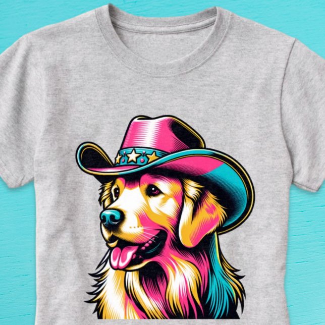 Golden Retriever Cowgirl Pop Art Shirt (Golden Retriever Cowgirl Pop Art Shirt)