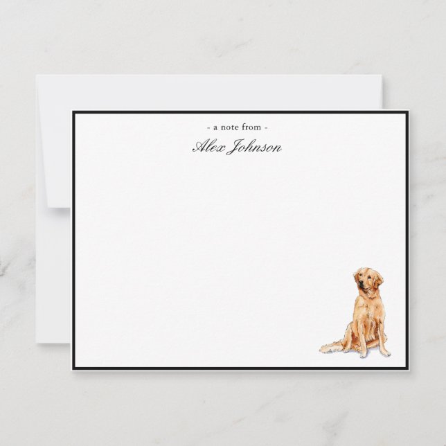 Golden Retriever Custom Flat Thank You Notes (Front)