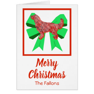 Golden Retriever Cute Christmas Dog Bow Card