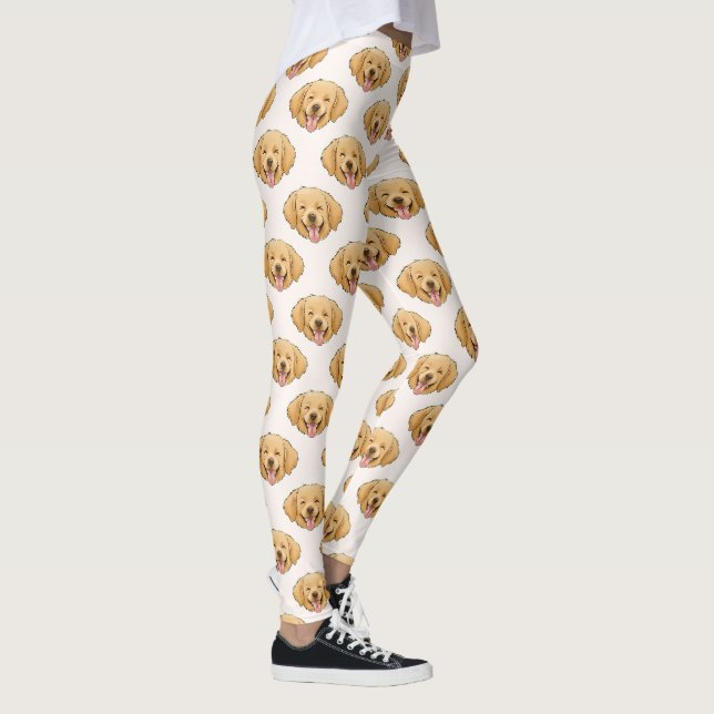 Golden Retriever Cute Dog Lover Pattern Leggings (Right)