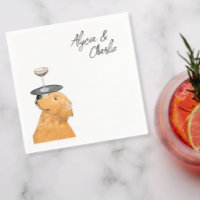 Golden retriever cute drawing with drinks