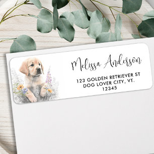Golden Retriever Cute Puppy Dog Return Address