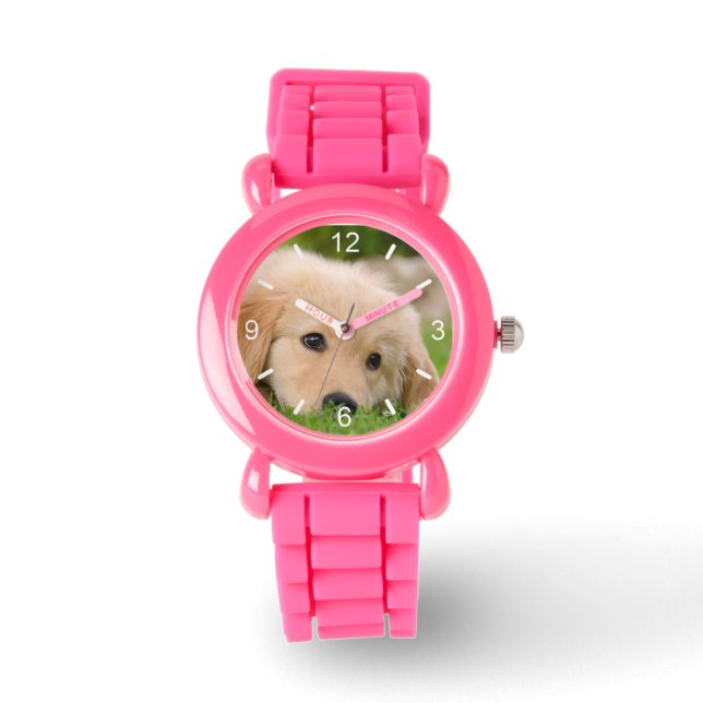 Golden Retriever Cute Puppy Dream  girl dial-plate Watch (Front)