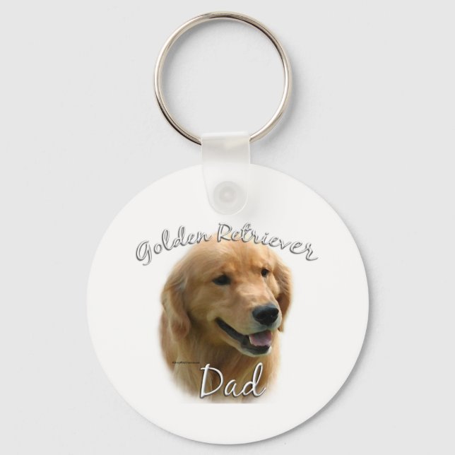 Golden Retriever Dad 2 Key Ring (Front)