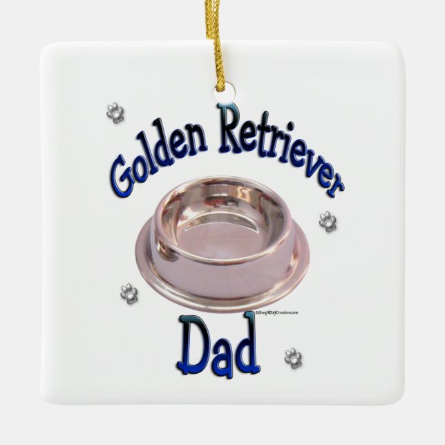 Golden Retriever Dad  Ceramic Ornament (Front)