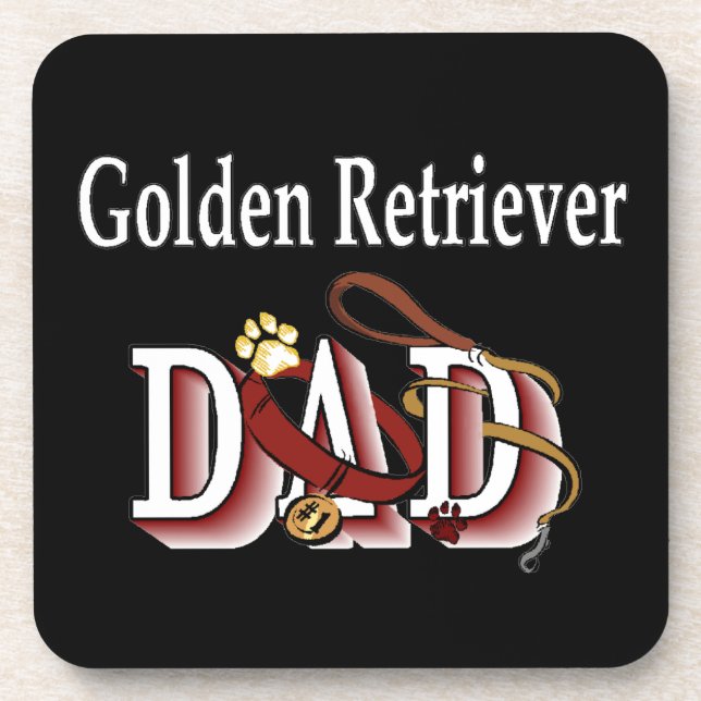 Golden Retriever Dad Coaster (Front)