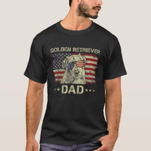 Golden Retriever Dad Dog Lovers American Flag 4th T-Shirt