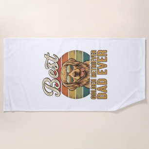 Golden Retriever Dad Ever Vintage Sunset Shirt Des Beach Towel