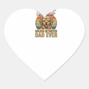 Golden Retriever Dad Ever Vintage Sunset Shirt Des Heart Sticker