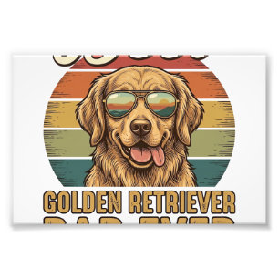 Golden Retriever Dad Ever Vintage Sunset Shirt Des Photo Print