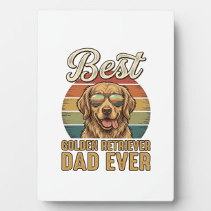 Golden Retriever Dad Ever Vintage Sunset Shirt Des Plaque