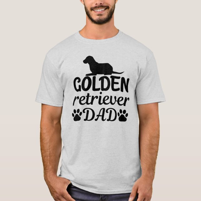 Golden Retriever Dad  Funny Men's Basic T-Shirt (Front)