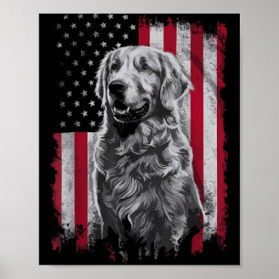 Golden Retriever Dad Mum America 4th of July Poster