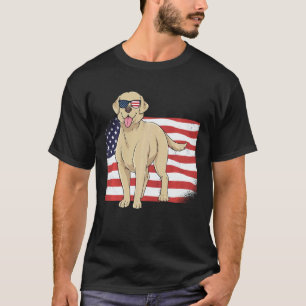 Golden Retriever Dad & Mum American Flag 4th Of Ju T-Shirt