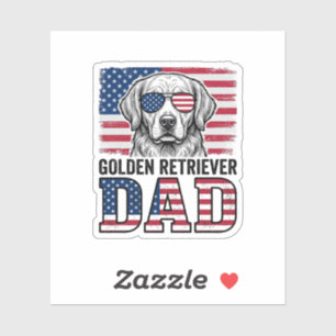 Golden Retriever Dad Patriotic Vintage Dog Shirt_1