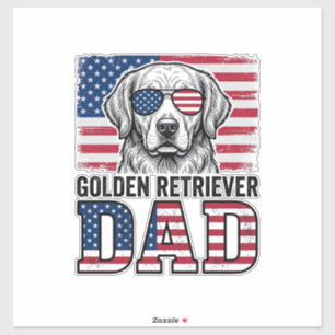 Golden Retriever Dad Patriotic Vintage Dog Shirt_1