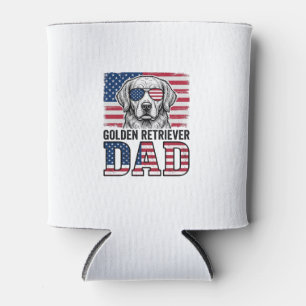 Golden Retriever Dad Patriotic Vintage Dog Shirt_1 Can Cooler