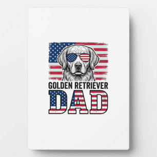 Golden Retriever Dad Patriotic Vintage Dog Shirt_1 Plaque