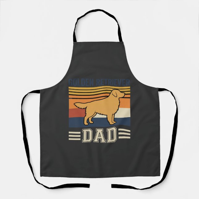 Golden Retriever Dad Retro Dog Apron (Front)