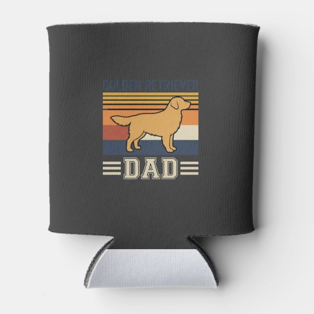 Golden Retriever Dad Retro Dog Can Cooler (Front)