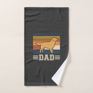 Golden Retriever Dad Retro Dog Hand Towel