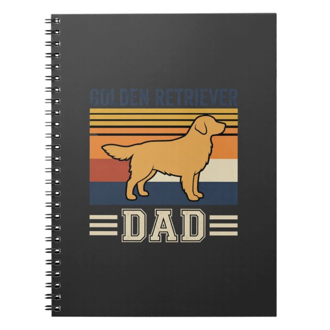 Golden Retriever Dad Retro Dog Notebook (Front)