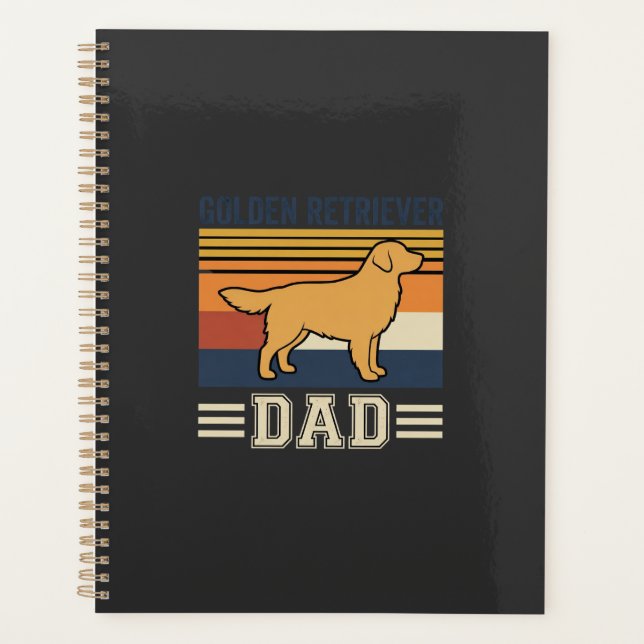 Golden Retriever Dad Retro Dog Planner (Front)