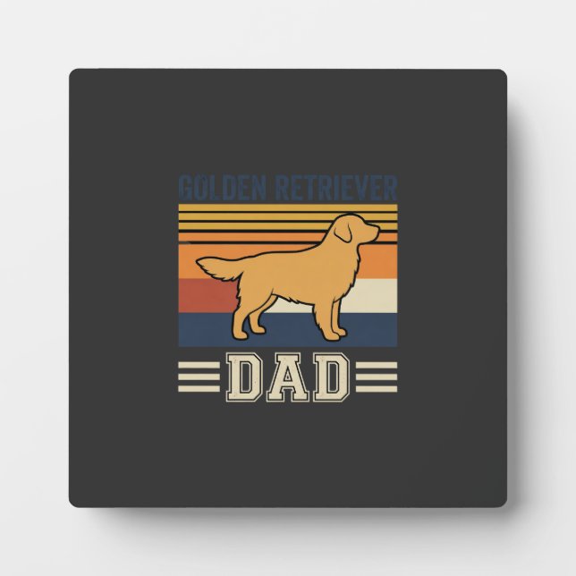 Golden Retriever Dad Retro Dog Plaque (Front)