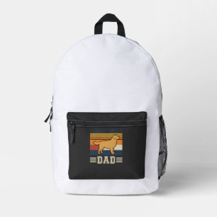 Golden Retriever Dad Retro Dog Printed Backpack