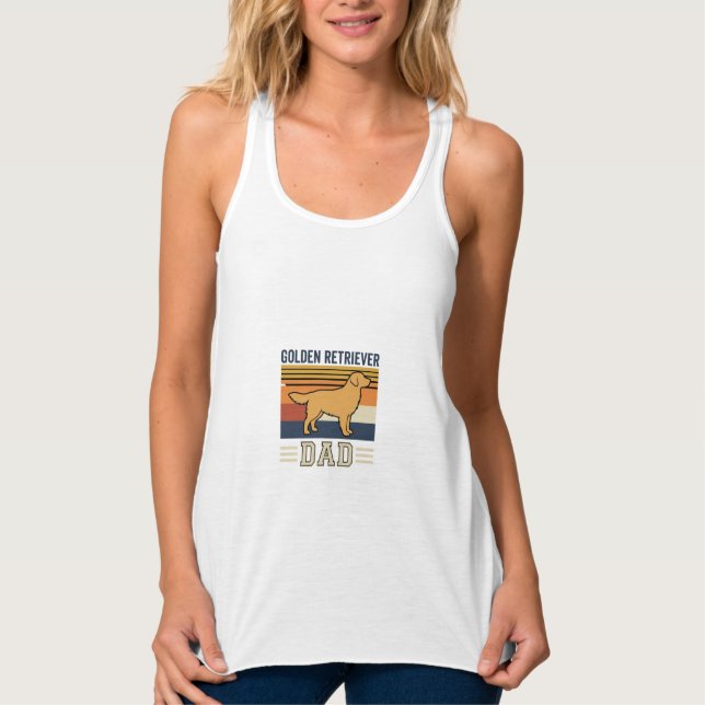 Golden Retriever Dad Retro Dog Singlet (Front)