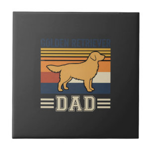 Golden Retriever Dad Retro Dog Tile