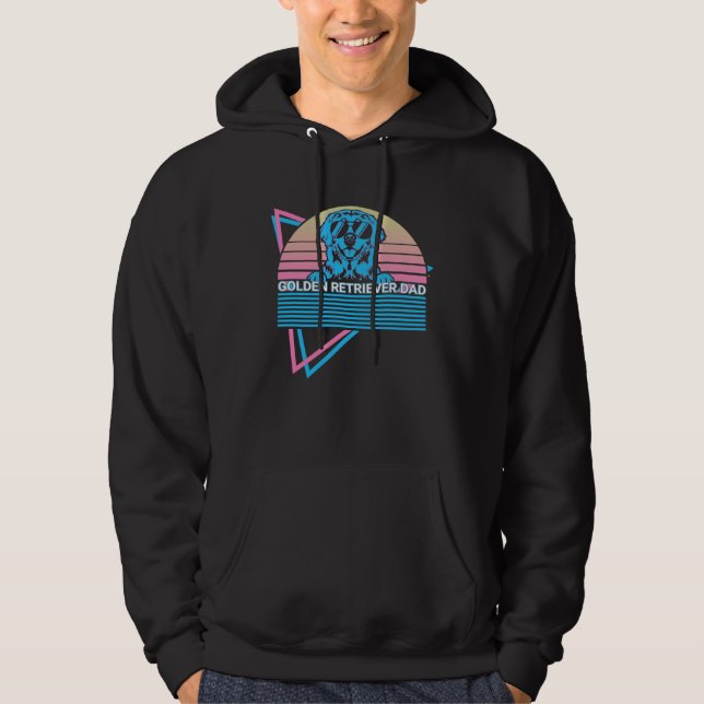 Golden Retriever Dad Retro Hoodie (Front)