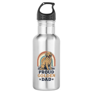 Golden Retriever Dad Shirt Vintage Dog Father Gift 532 Ml Water Bottle