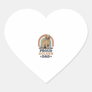 Golden Retriever Dad Shirt Vintage Dog Father Gift Heart Sticker
