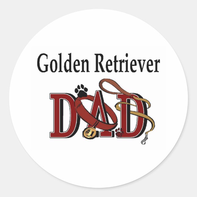 Golden Retriever Dad Sticker (Front)