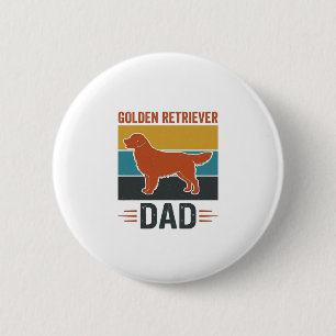 Golden Retriever Dad Vintage Dog Lover Vector Desi 6 Cm Round Badge