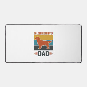 Golden Retriever Dad Vintage Dog Lover Vector Desi Desk Mat