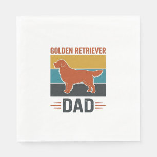 Golden Retriever Dad Vintage Dog Lover Vector Desi Napkin