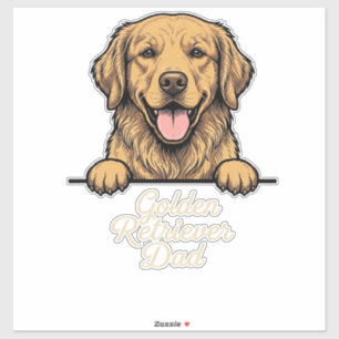 Golden Retriever Dad Vintage Engraving