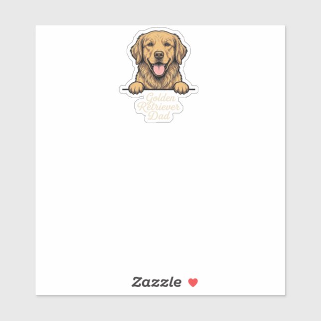 Golden Retriever Dad Vintage Engraving (Sheet)