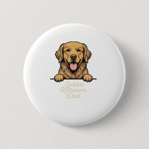 Golden Retriever Dad Vintage Engraving 6 Cm Round Badge