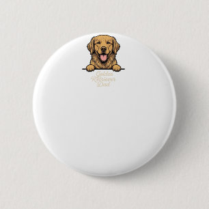 Golden Retriever Dad Vintage Engraving 6 Cm Round Badge