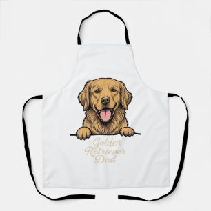 Golden Retriever Dad Vintage Engraving Apron