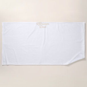 Golden Retriever Dad Vintage Engraving Beach Towel