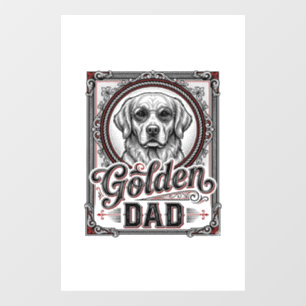 Golden Retriever Dad Vintage Engraving Design_1