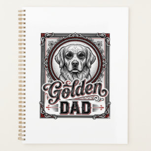 Golden Retriever Dad Vintage Engraving Design_1 Planner