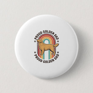 Golden Retriever Dad Vintage Engraving Dog Lover S 6 Cm Round Badge