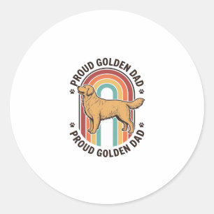 Golden Retriever Dad Vintage Engraving Dog Lover S Classic Round Sticker