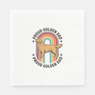 Golden Retriever Dad Vintage Engraving Dog Lover S Napkin